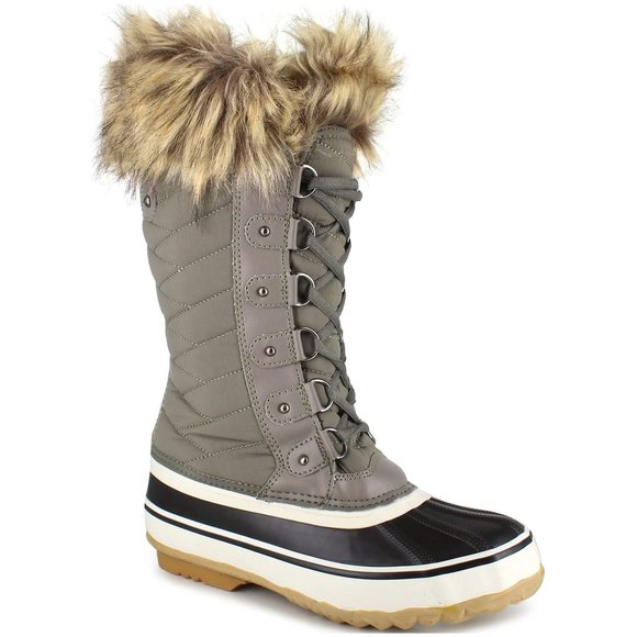 Portland Boot Company Women's Cairo 12" Faux Fur Trim Snow Boots, Grey - Picture 1 of 5